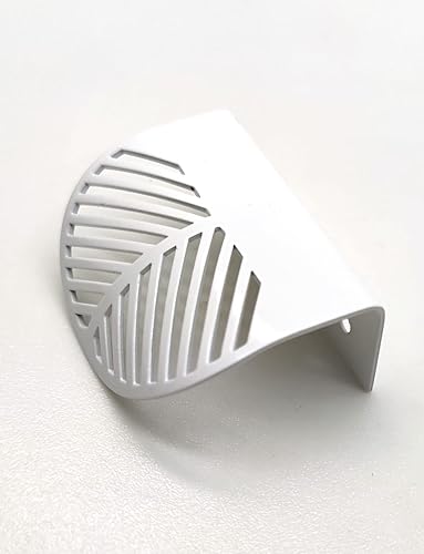 Miniatura 9 de Perillas y manijas de gabinete en forma de hoja de C a C de 1.54 pulgadas, manijas de puerta de gabinete de latón blanco, manijas de borde de