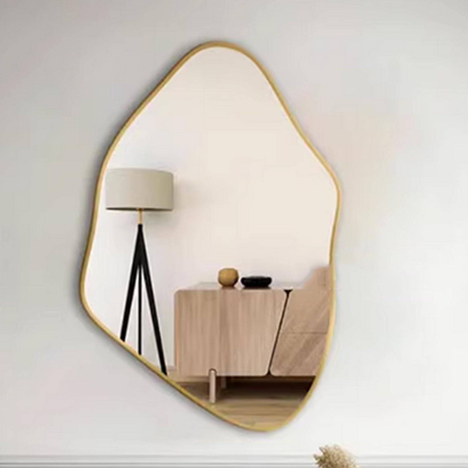 Specchio Espejo de baño de pared, Espejo de maquillaje de pared de Forma Especial, se cuelga Horizontal y verticalmente, para baño M