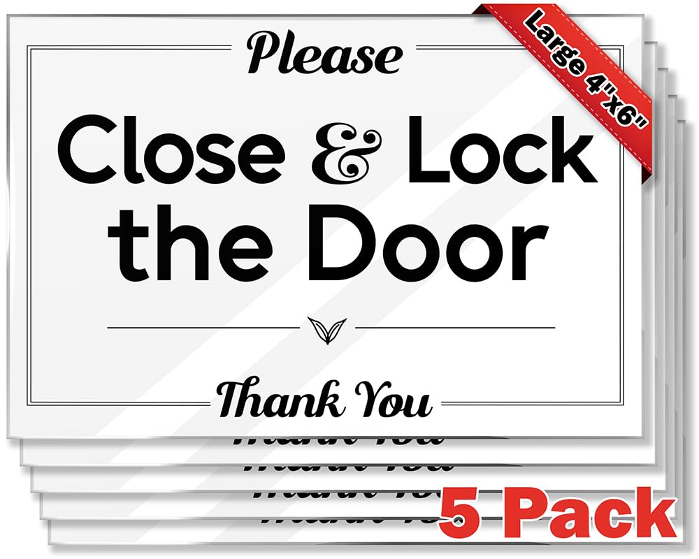 Secure Your Space: Please Close & Lock the Door Sign (4x6)