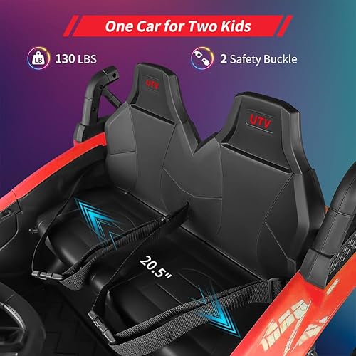 Miniatura 2 de UTV de 2 plazas de 24 V con control remoto, batería de 10 AH, motores potentes de 400 W con ruedas de EVA de 17 pulgadas, juguete eléctrico de paseo