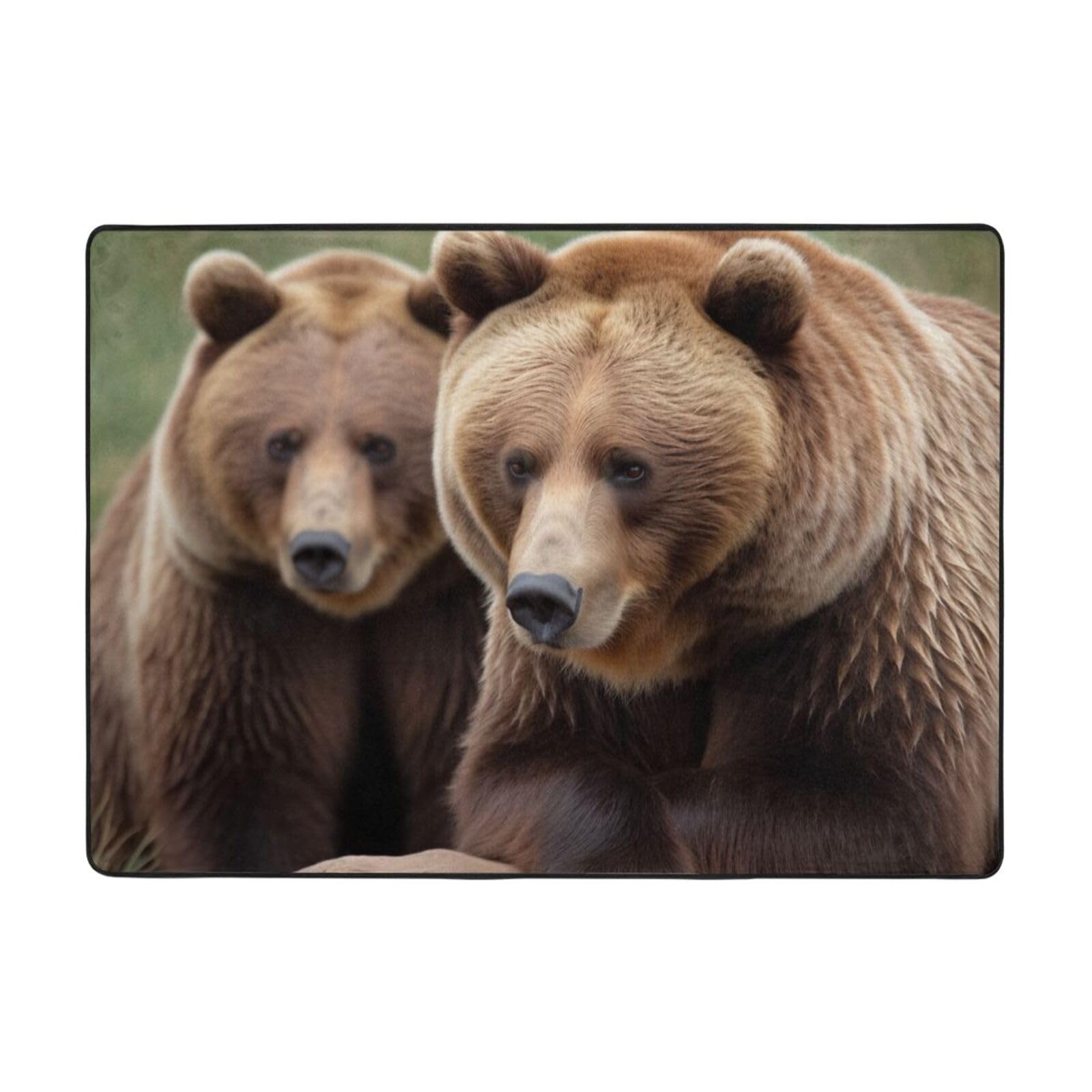 Tapis de sol flanelle ours marron chaud et doux sans perte de poils