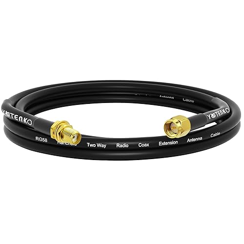 Miniatura 28 de Cable SMA macho a SMA hembra de 10 pies 9.8 ft SMA Extensión RG58 Cable coaxial de baja pérdida de 50 ohmios (no para TV, WiFi)