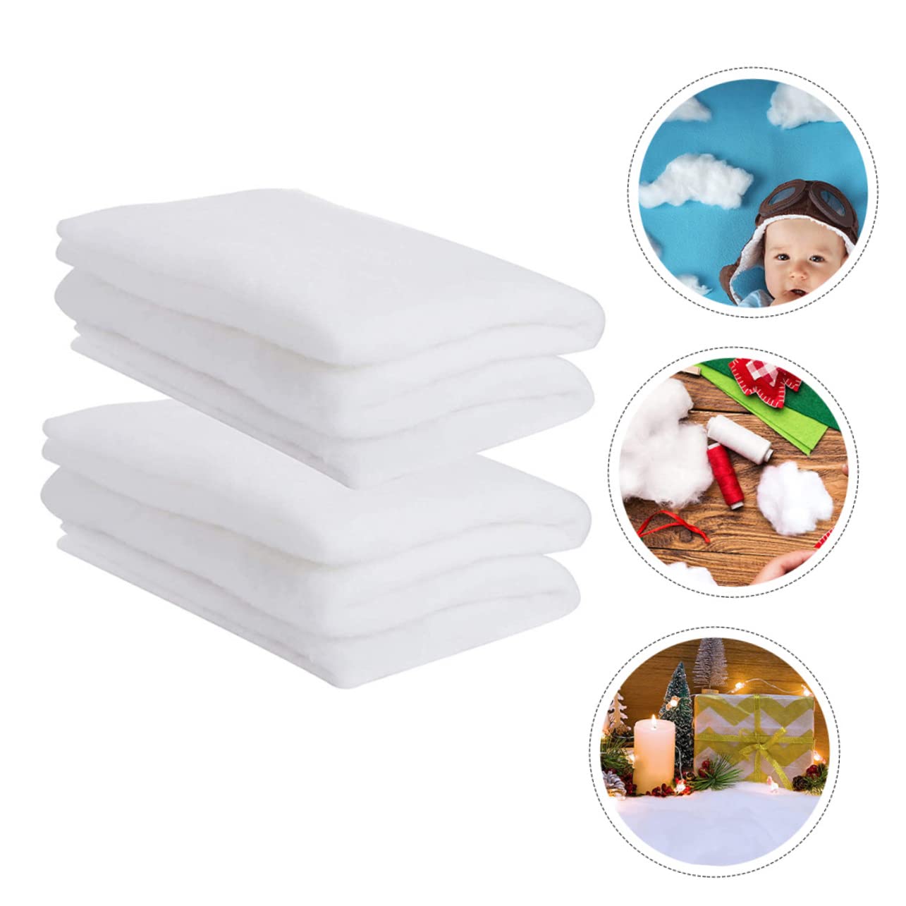 MAGICLULU 2 Set Manto Nevoso Simulato Coperte Nevicare Coperta di Neve di Natale Schiuma di Neve Ghirlanda di Fiocchi di Neve A Specchio Neve Finta Gonfiabile Poliestere Bianca 2 Pezzi * 2