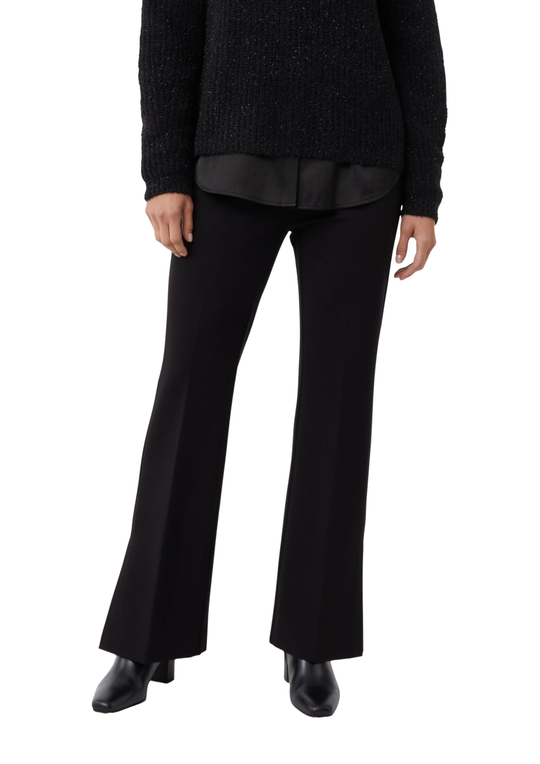 Comma Fließende Jerseyhose mit Flared Leg und Schlitzen am Saum