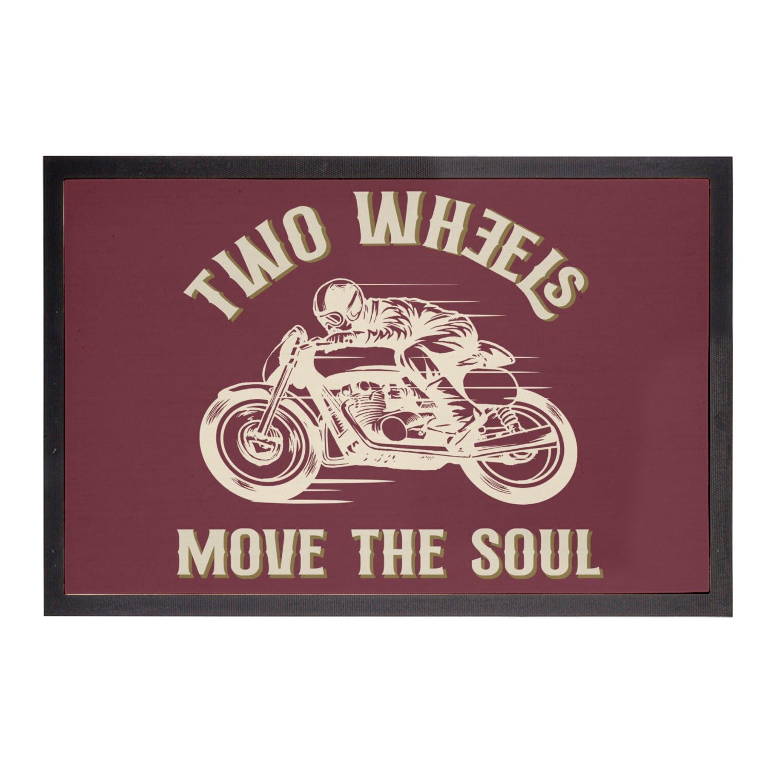 Paillasson Moto Rouge Anti Saleté Tapis Entree Cafe Racer