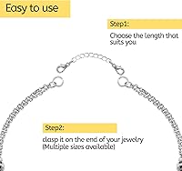 Vista 5 de winee 30 extensores de cadena para collares, extensores de collar para mujeres y niñas, extensores de cadena de acero inoxidable para joyería de 2