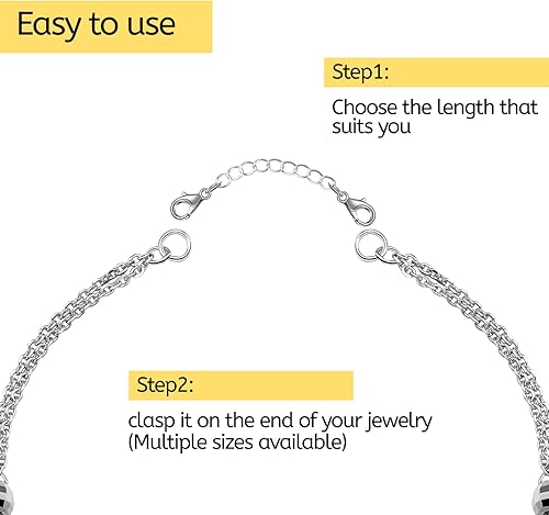 Miniatura 5 de 30 extensores de cadena de oro rosa para collares, extensores de collar para mujeres y niñas, extensores de cadena de acero inoxidable para