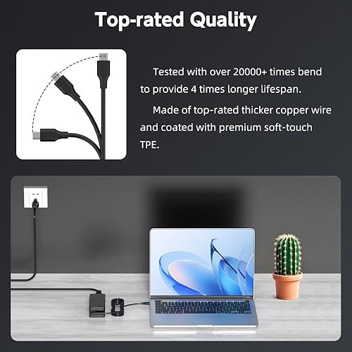 Miniatura 4 de Cargador USB C de 65 W compatible con Lenovo Laptop- Thinkpad T480s T580s T490 E480 E580, Chromebook 100e 300e 500e c340 s330, Yoga C930 C940 C740