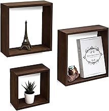 مارفي تتش 3 رفوف حائط بلون بني، خشب مُصنع