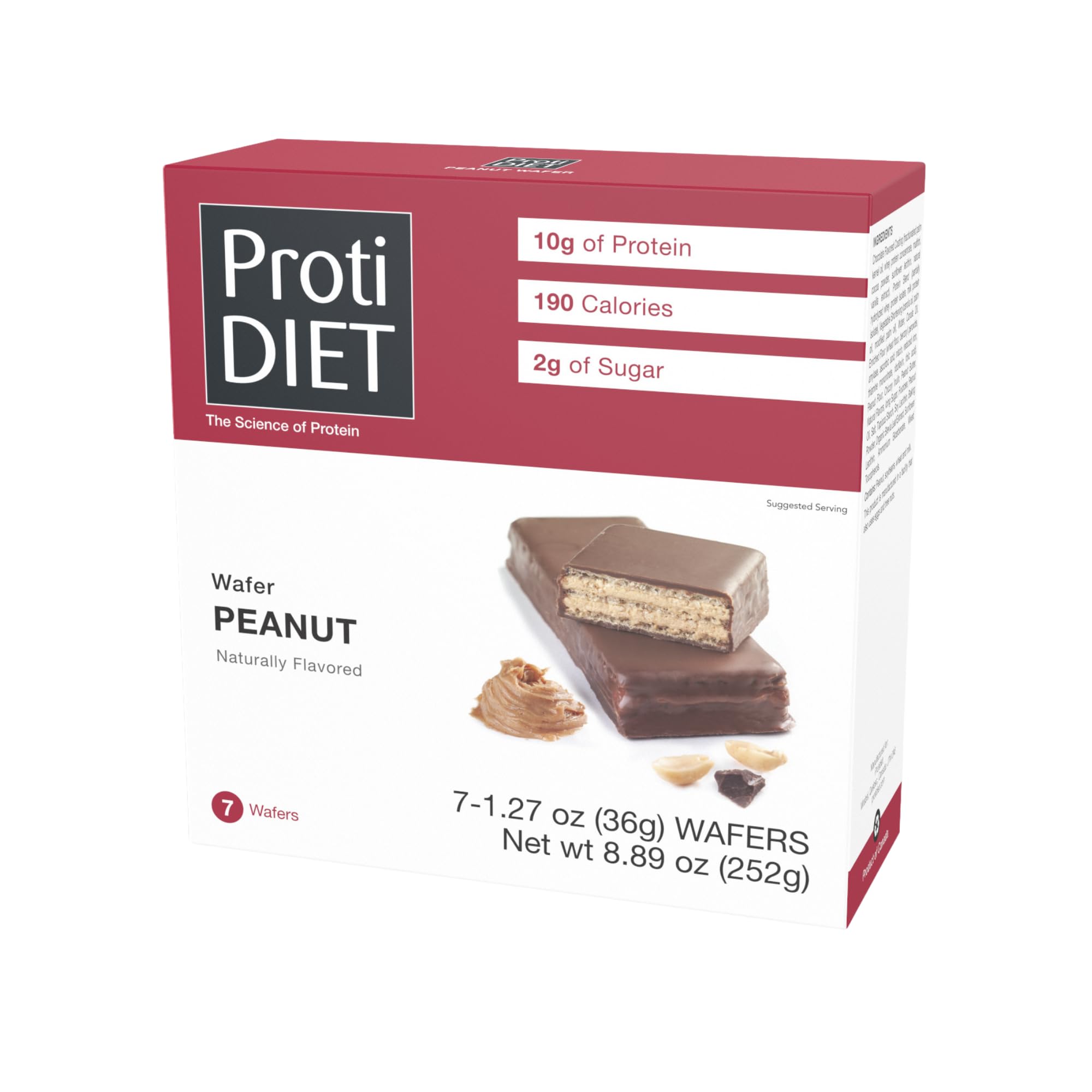 ProtiDIET Peanut Surprise Protein Bars - 15g Protein, Low Sugar Snacks (7 Bars)