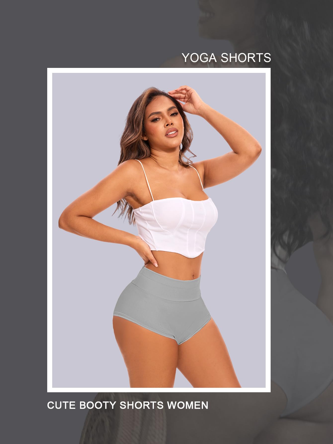 Boudaner Women's High Waisted Workout Shorts - Butt Lifting Scrunch Booty Shorts with Cut Out Design for Yoga, Gym & Running: XX-Large Light Grey