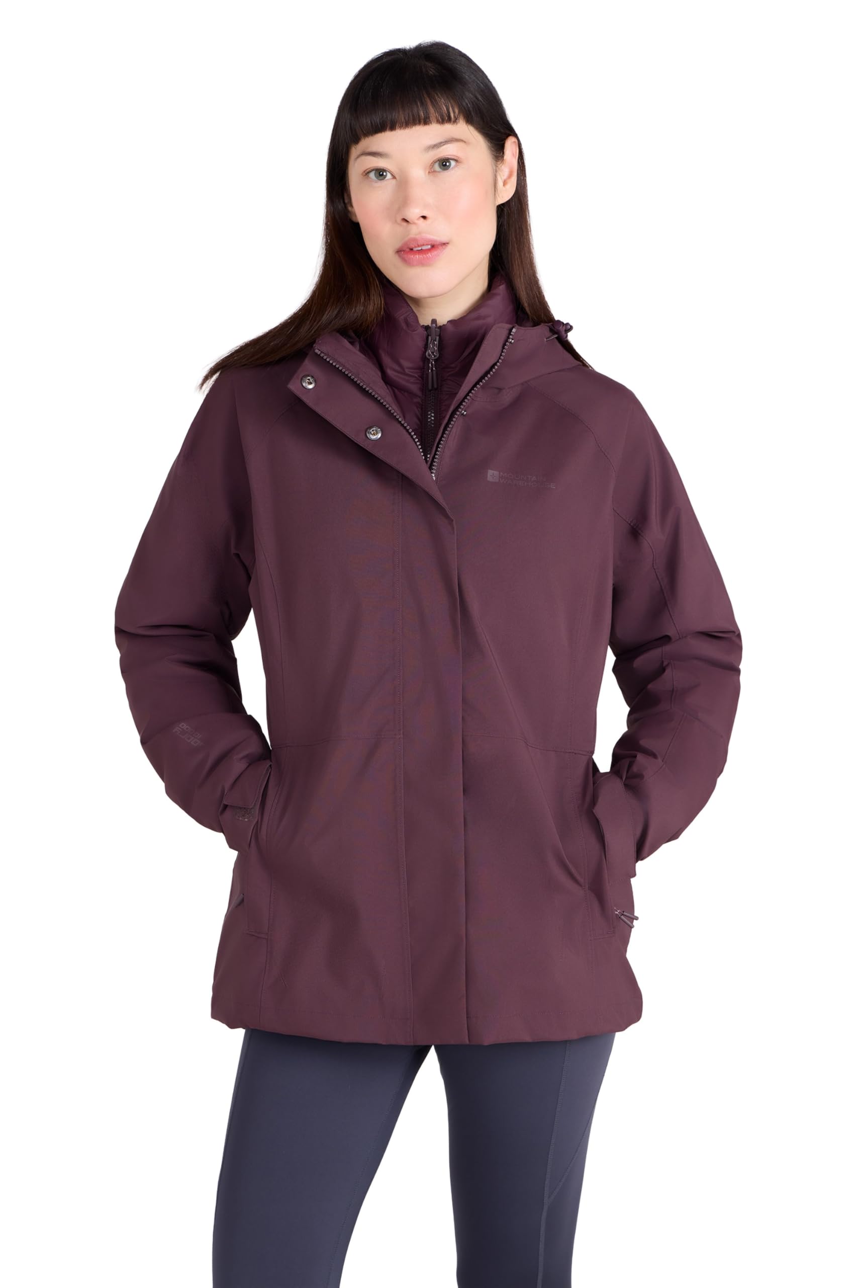 Mountain Warehouse Women's Dark Burgundy Alaskan 3 In 1 Short Jacket 10