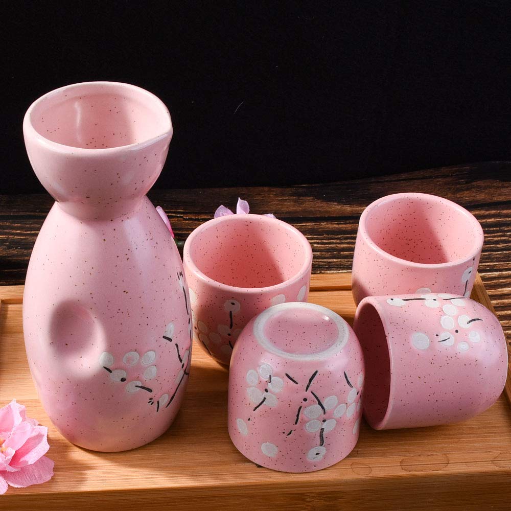 sakさま専用 Buy Japanese Sake set, 1 Sake Bottle and 4 Sake Cups for Wine Sake