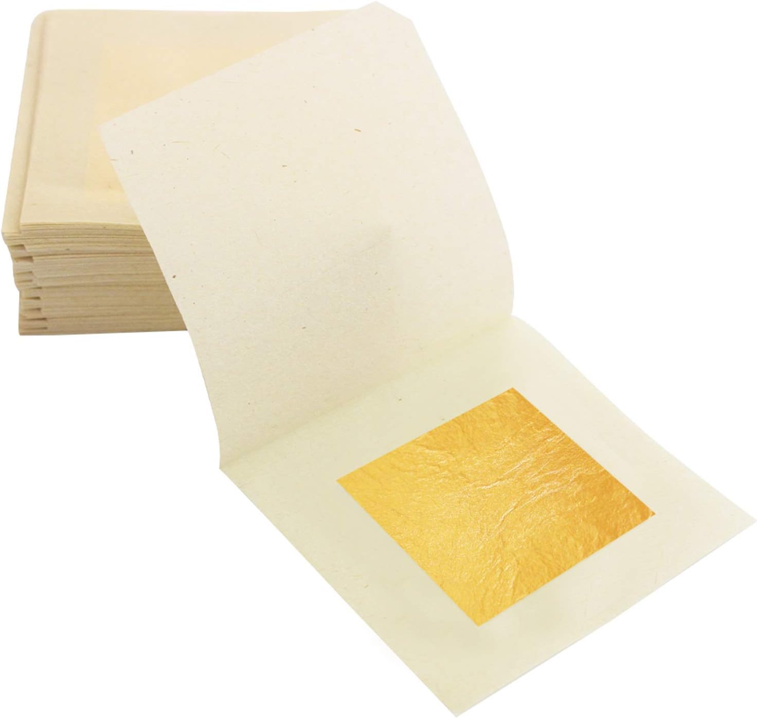KINNO Edible Gold Leaf Sheets 30 Sheets 1.2" x 1.2" 24K Yellow Real Gold for Makeup, Spa, Crafts, Gilding, Art, Bakery Food and Drink Decorations- Cake, Dessert, Coffee or Wine