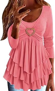 NNGOTD Womens V Neck Tops, Women Solid Color Long Sleeve Rou