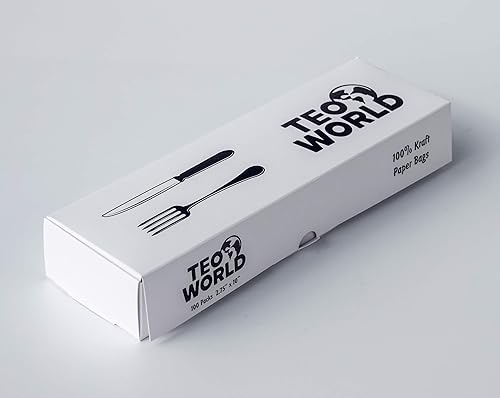 Miniatura 6 de Paquete de 100 bolsas de papel kraft 100% blanco, 2.75 x 10 pulgadas, bolsa lisa blanca para utensilios de cocina y cubiertos