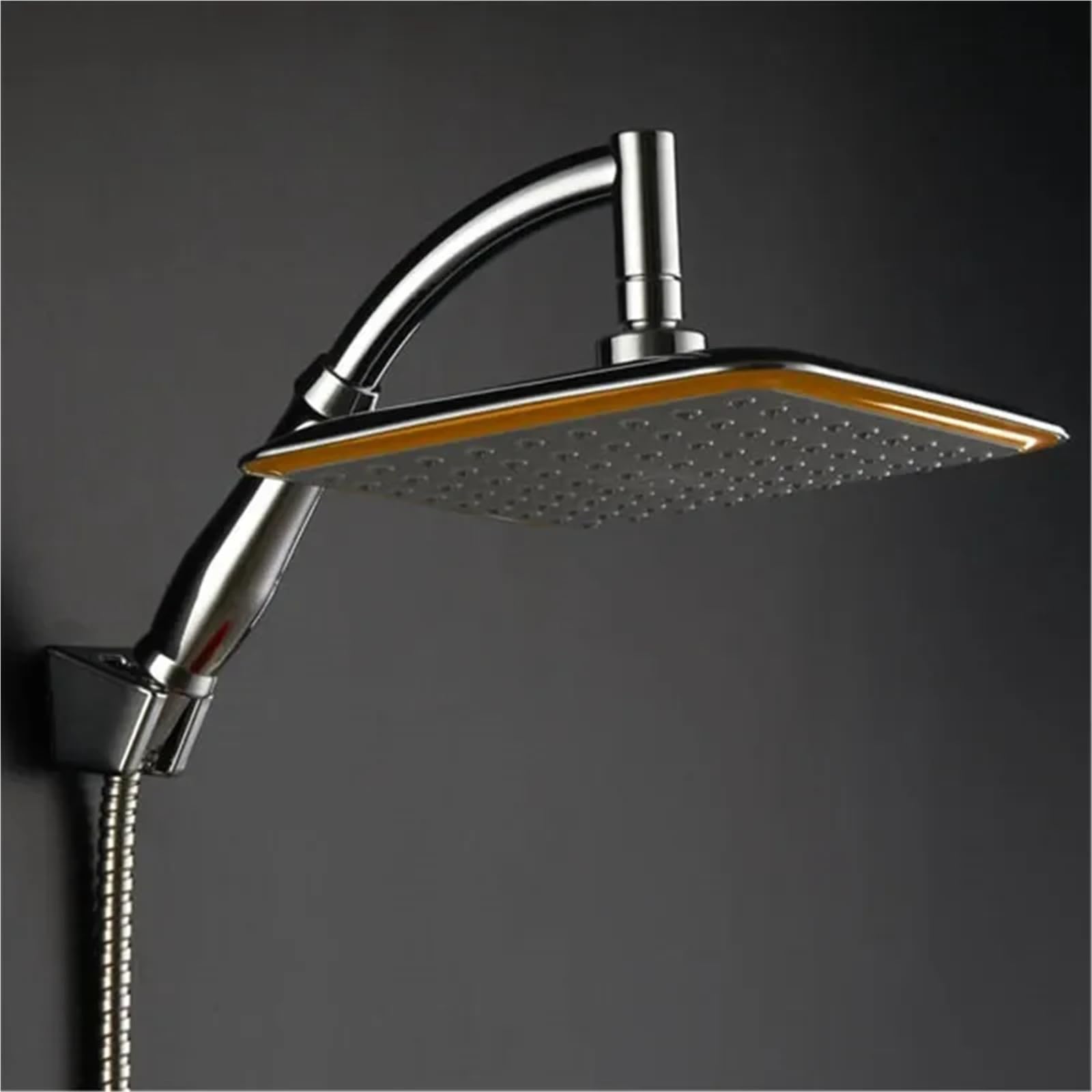 Soffione doccia girevole 9", ABS cromato, braccio di estensione
