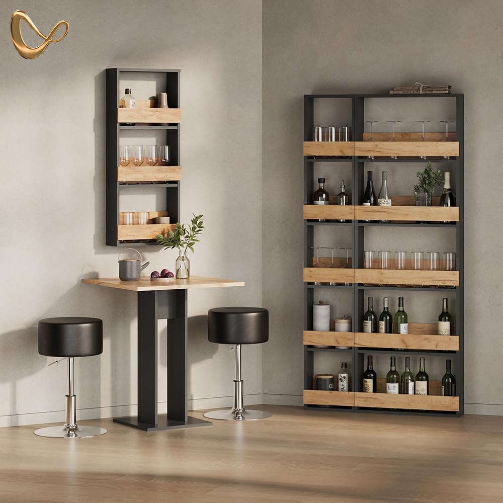 Livinity Table de Salle à Manger Regusa, Anthracite, 65x78cm