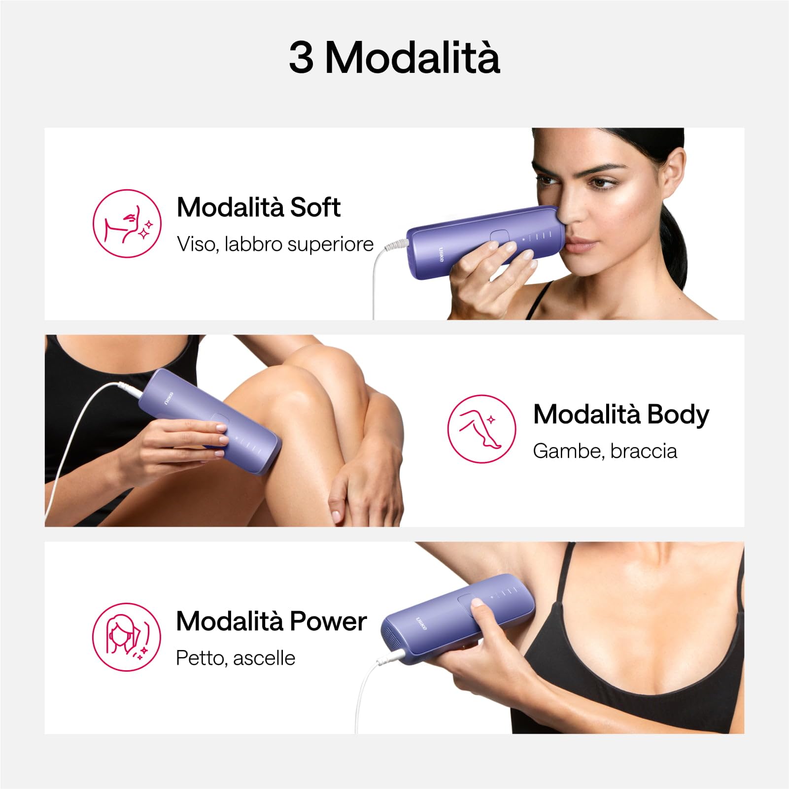 Ulike Air 3 Épilateur IPL pour les Femmes & Hommes – Épilation Laser avec Sapphire Ice Cooling, Résultats Durables et Presque Indolores, Tête Plate pour Corps et Visage, Violet