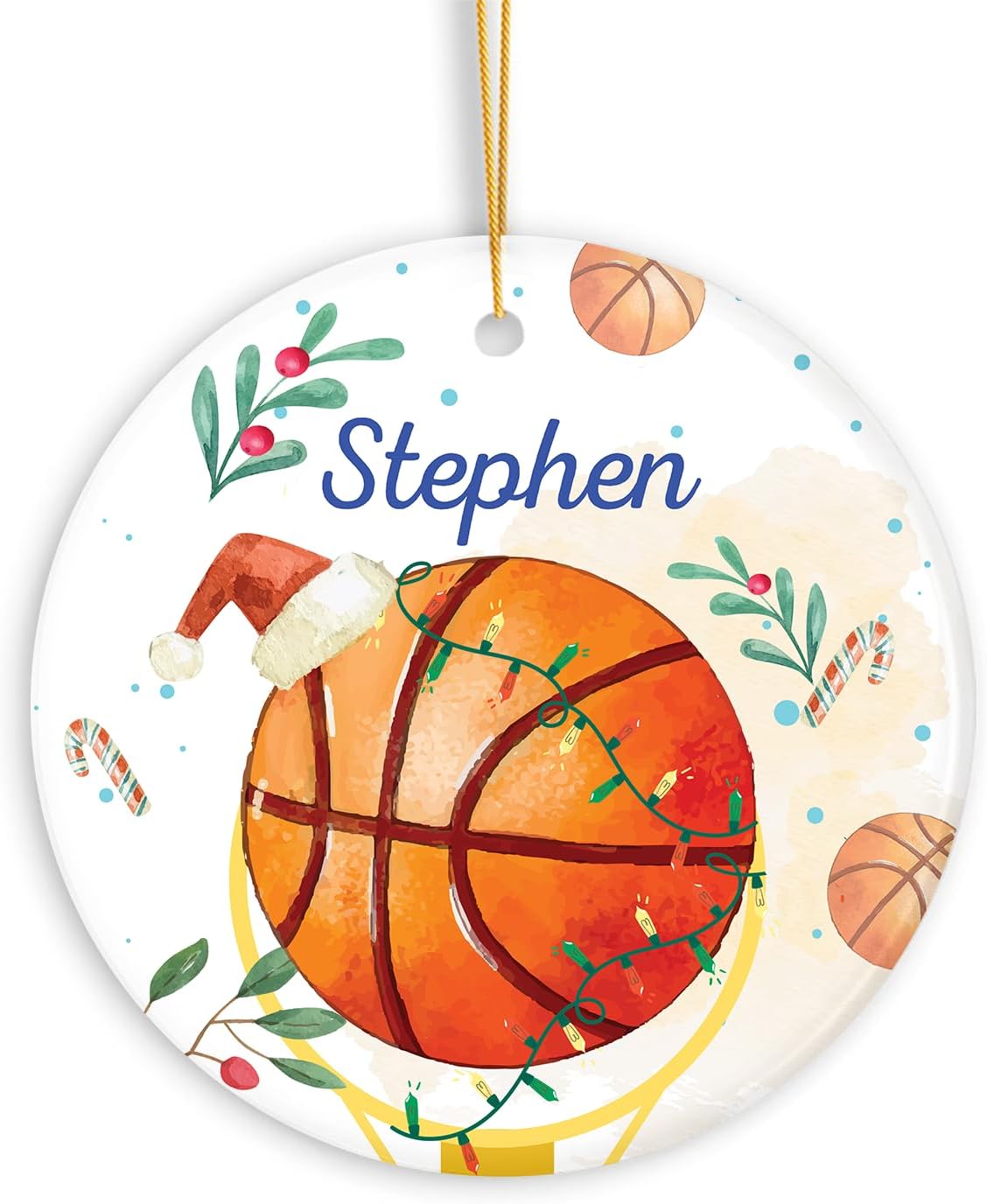 Personalized Basketball Christmas Ornament with Name