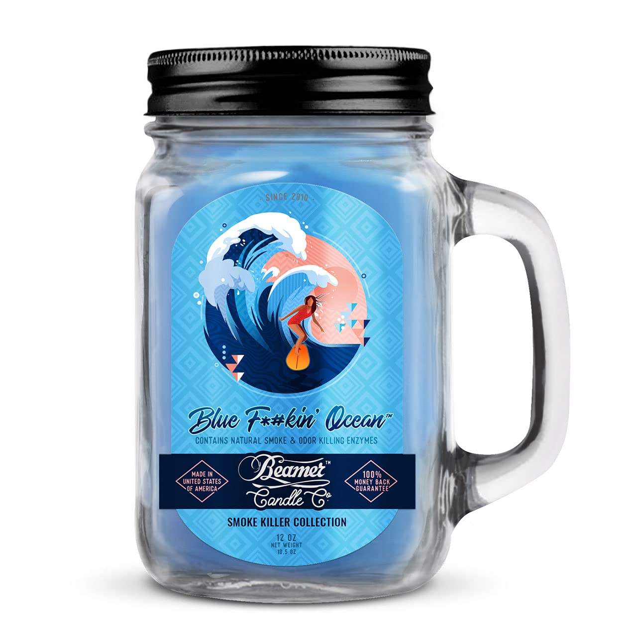 Beamer Candle Co. Smoke Killer Collection - Blue F*#kin' Ocean Large Candle