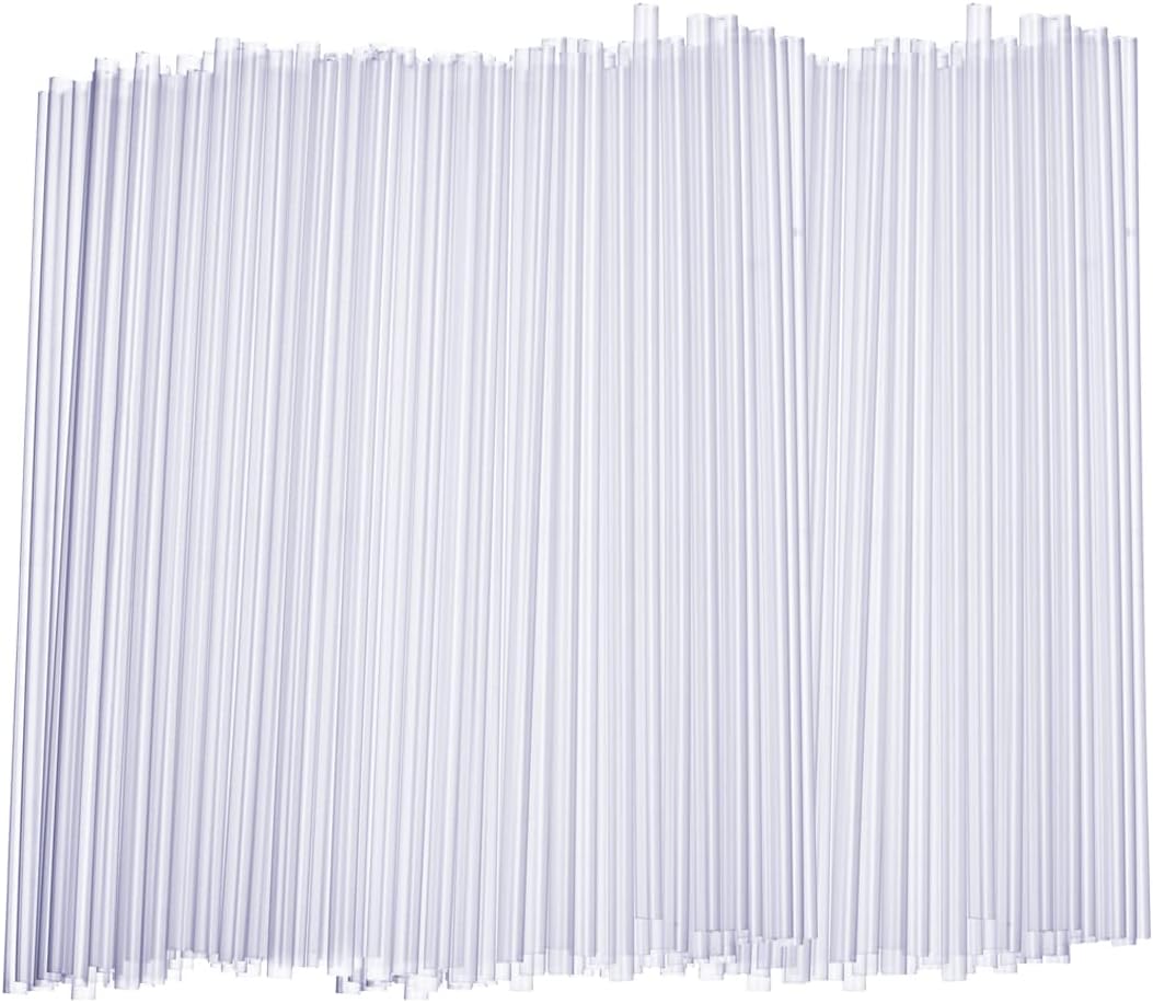Comfy Package [250 Pack] Disposable Plastic Drinking Straws - 7.75" High - Clear