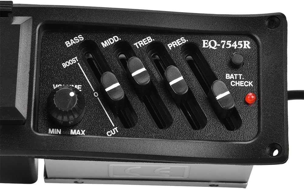 Dilwe - Pickup per chitarra, 4 bande, preamplificatore EQ, pickup, 6,5 mm, uscita per chitarra acustica
