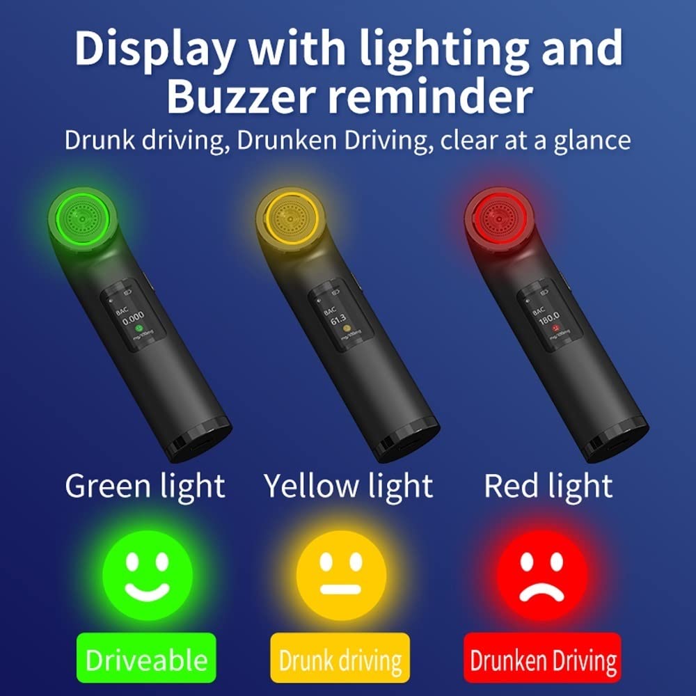 Przenośny alkomat o wysokiej dokładności alkomat bezdotykowy wykrywacz alkoholu z cyfrowym ekranem LED USB akumulatorowy alkomat