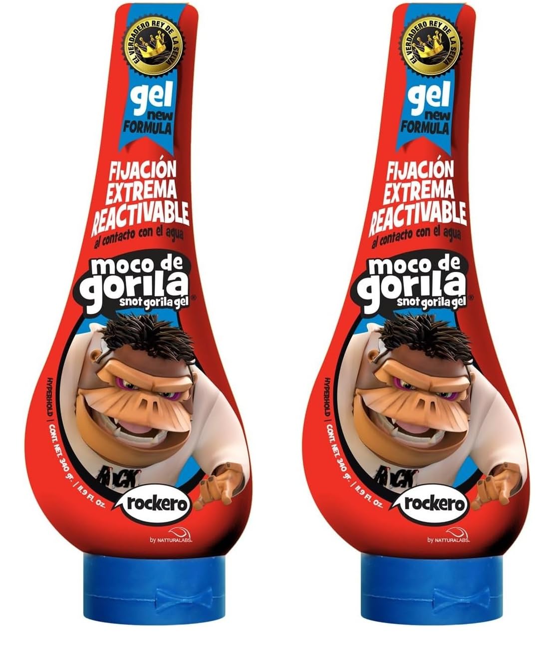 Pack 2x Moco de Gorila Rockero rojo