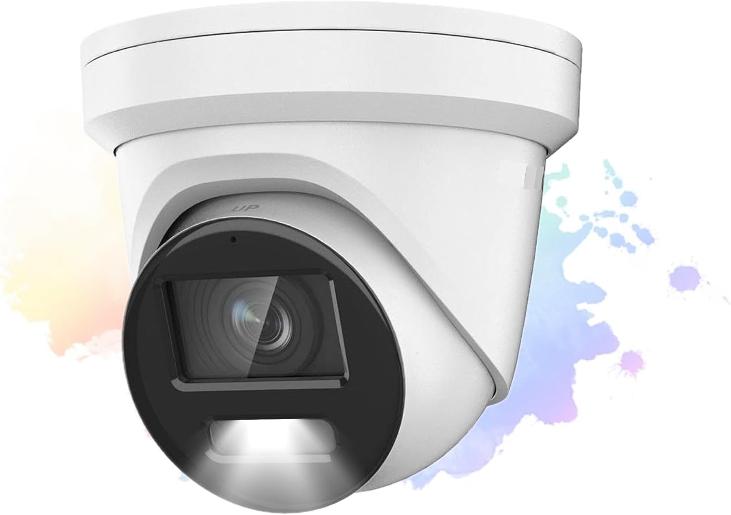 4MP Full Time Color PoE IP Camera, Compatible with Hikvision DS-2CD2347G1-LU, 24/7 Color Night View, H.265+, Indoor and Outdoor, Turret, Network Security, 2.8mm