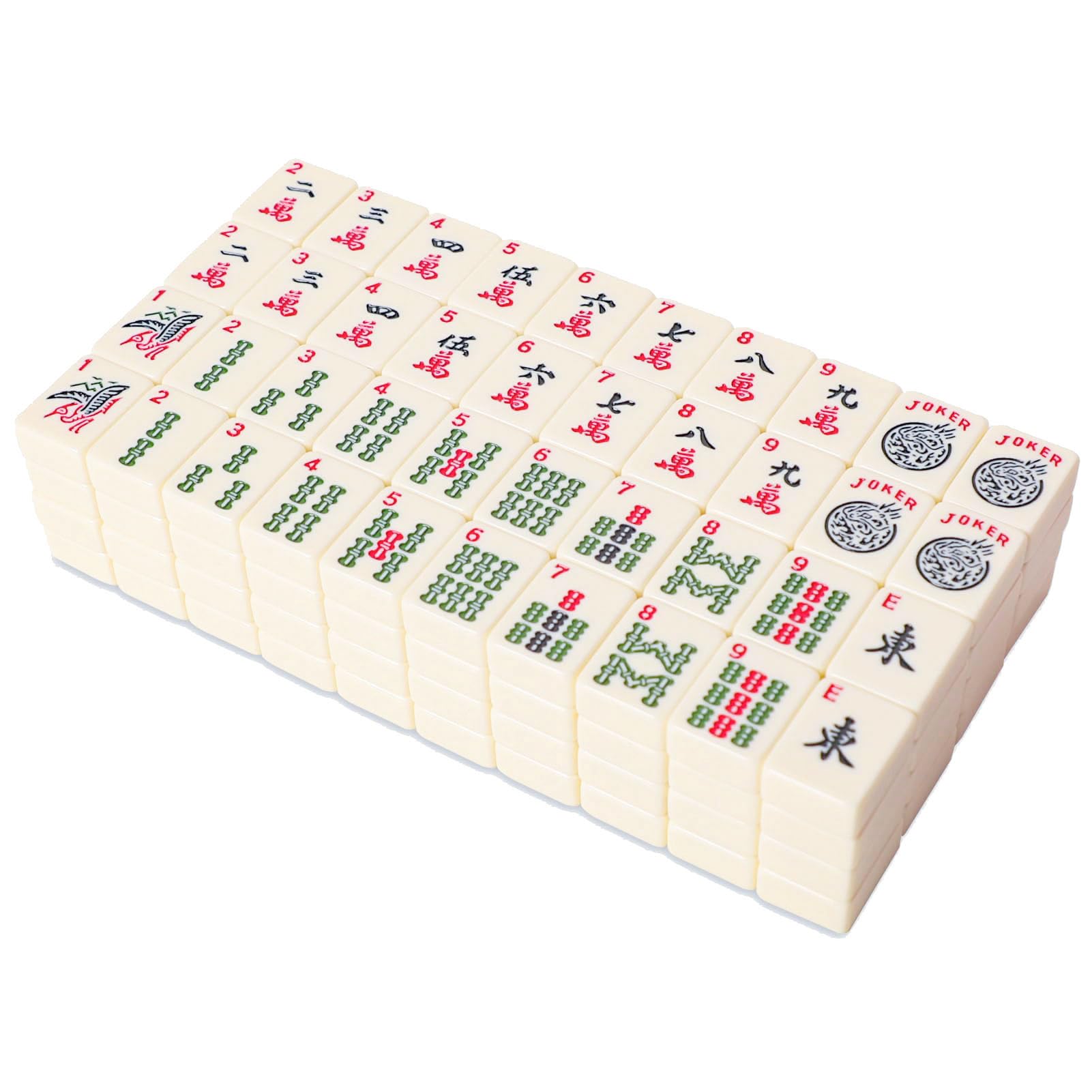 Set of American Mahjong Tiles, 166 Ivory Color Mah Jongg Pieces (1.2'', Tiles Only Set)