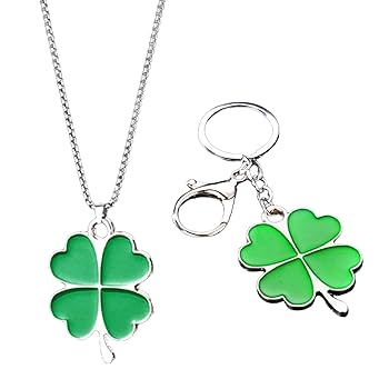 Amazon.co.jp: 四つ葉のクローバー キーホルダー ネックレス