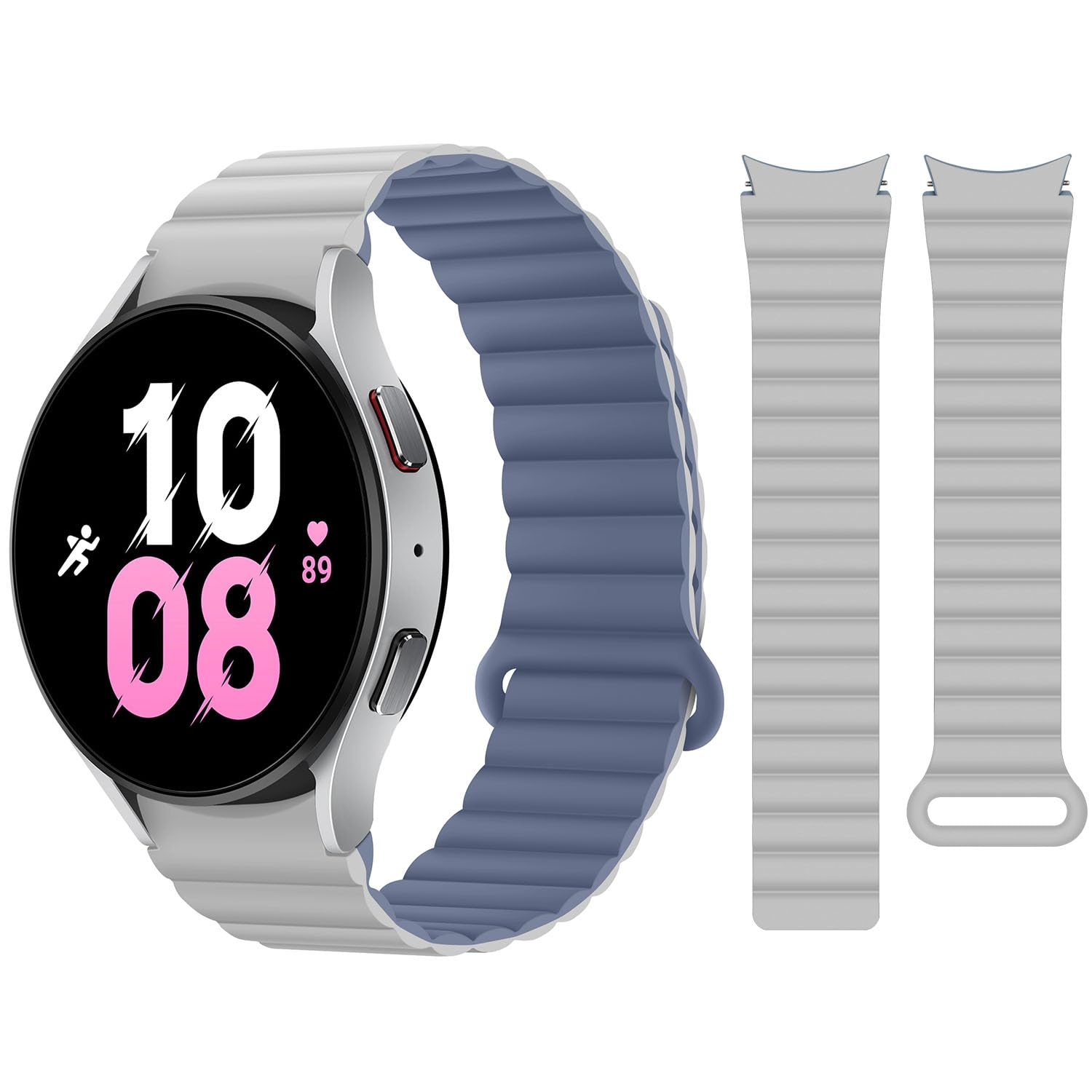 HITZEE Compatible with Samsung Galaxy Watch 7/FE/6 Strap 40mm 44mm/Watch 6 Classic 43mm 47mm/Watch 5/Watch 4, 20mm Silicone Magnetic Sports Band for