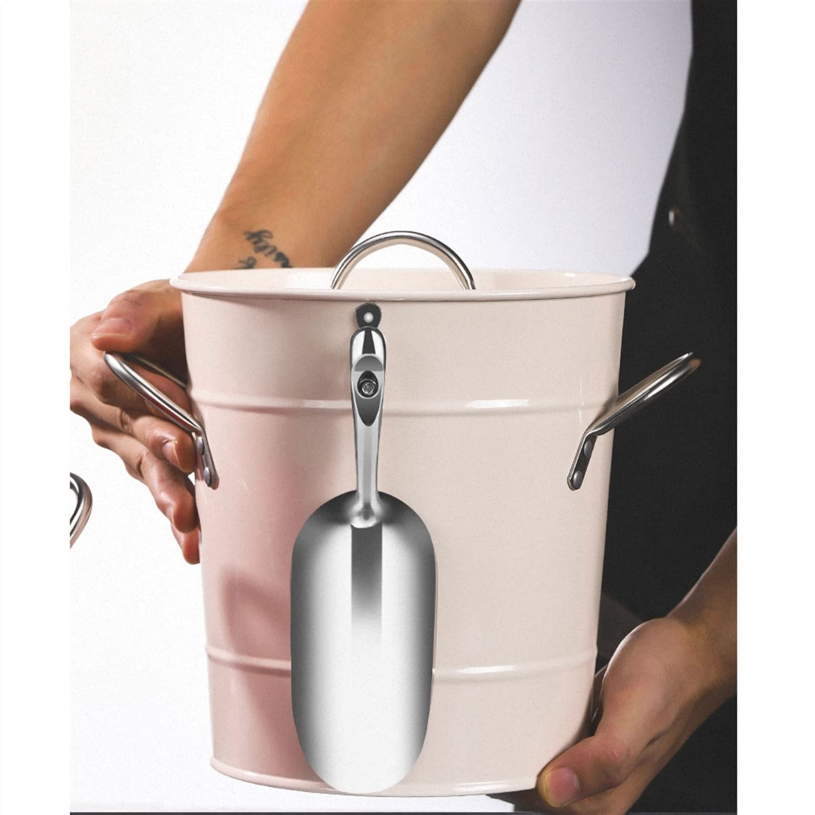 Secchiello per il ghiaccio Benna di ghiaccio a doppia parete con coperchio, secchio for la bevanda di stoccaggio della famiglia Secchio di ghiaccio addensato for barra di casa, birra e vino agghiaccia