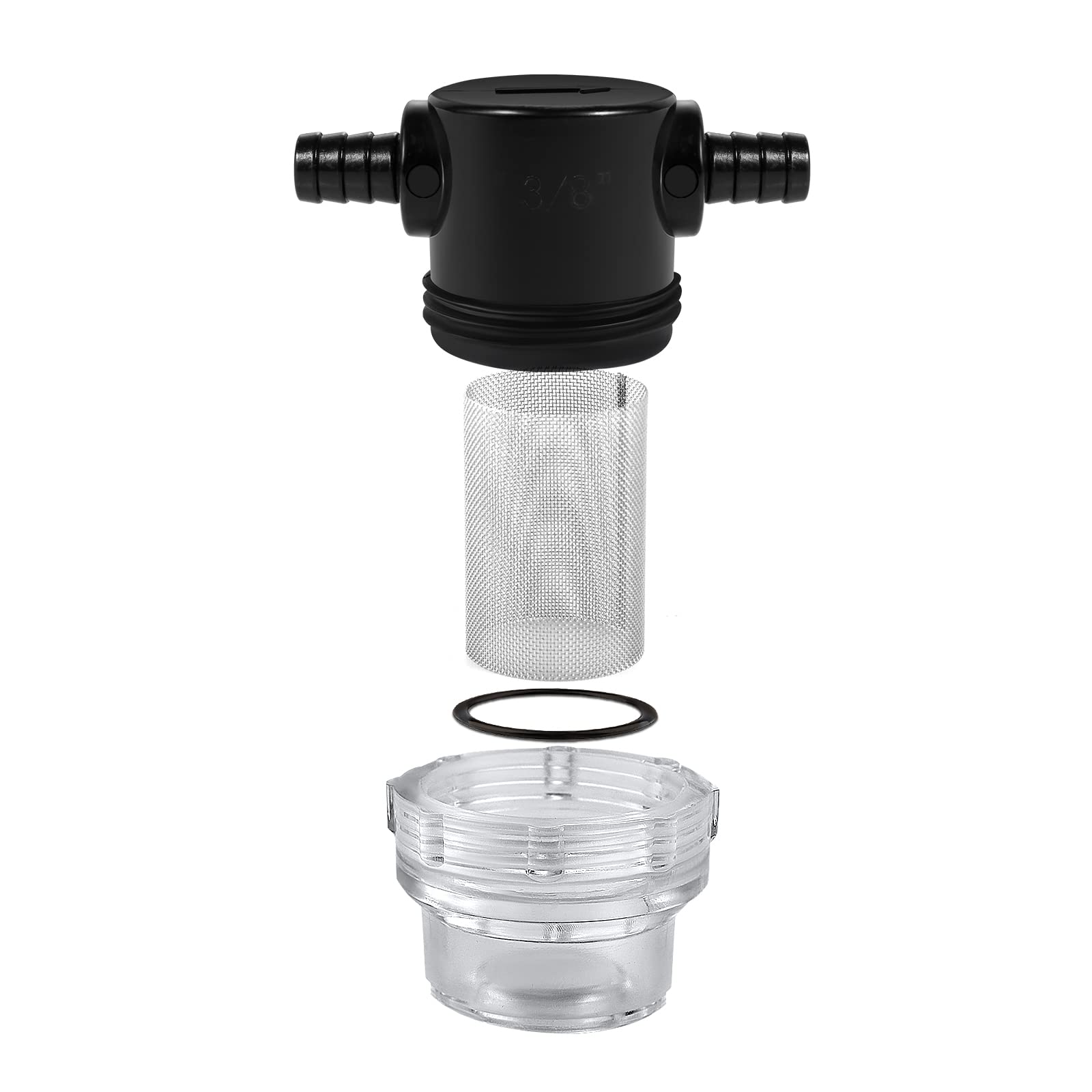 2 Pièces Crépine Pompe à Eau, 3/8 Pouce Écran en Acier Inoxydable 50 Mailles Filtre de Pompe RV Crépine de Tuyau à Visser