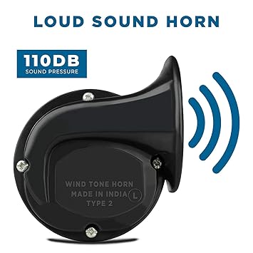 Vocado 2387 Red Vocado Type R Super Car Horn for Chevrolet Beat (Set of 2)