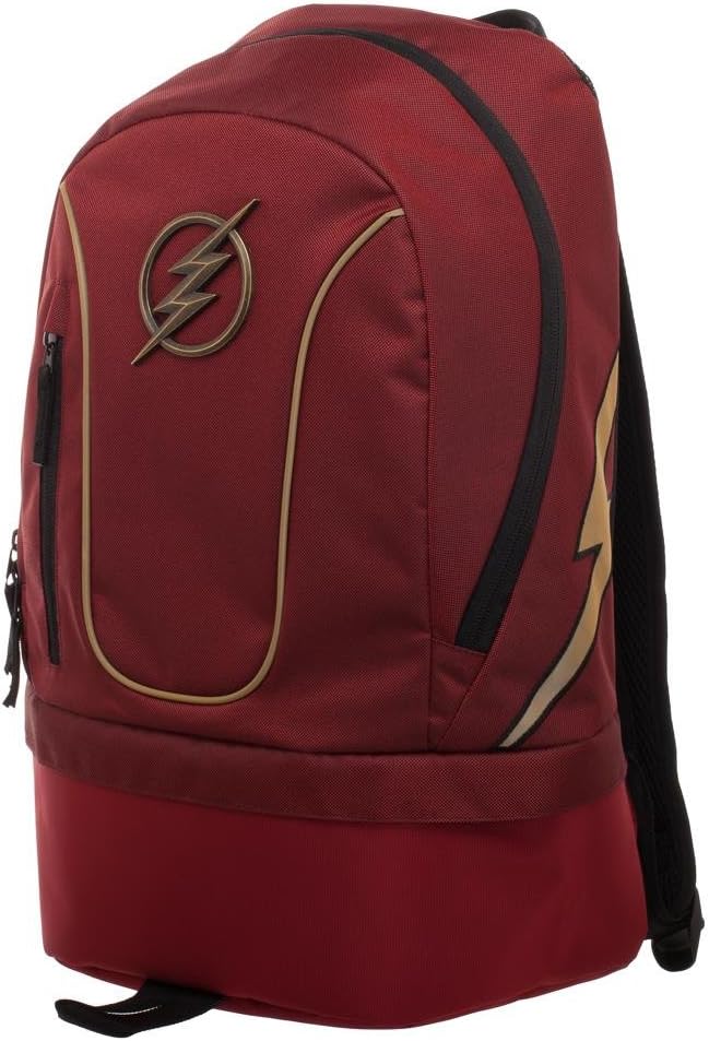 DC Comics The Flash Backpack with Tech Sleeve and Padded Bottom Compartment