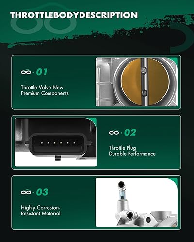 Miniatura 5 de SCITOO Conjunto de cuerpo del acelerador compatible para Nissan para Altima para Sentra 2.5l 2007-2012, para Nissan para Rogue 2.5l 2008-2013 S20054