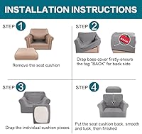 Vista 6 de Turquoize 2 fundas para silla, fundas para silla de sala de estar, sofá, funda de sofá con fundas de cojín individuales, fundas de muebles