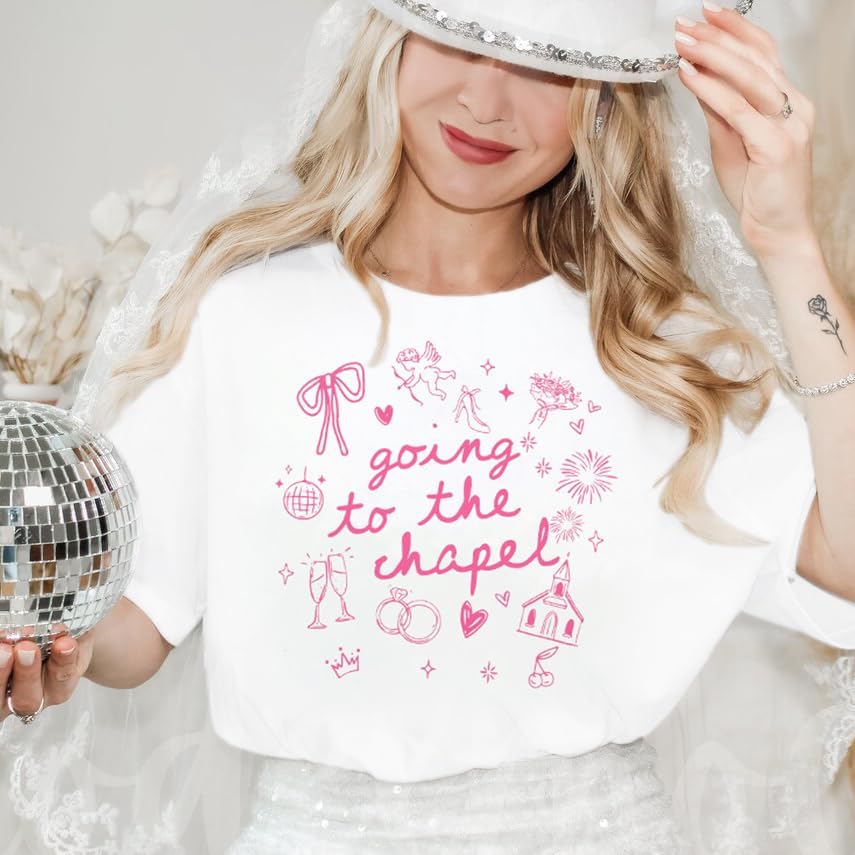 Going to The Chapel Shirt Bride to Be Tshirt Bride Engaged Tee Bachelorette Wedding Party Casual Short Sleeve Tops - Image 4