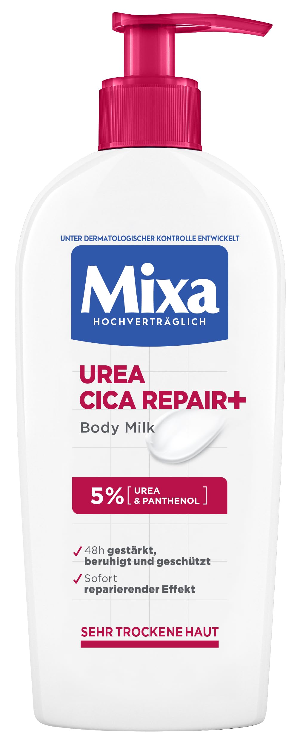 Mixa Urea Cica Body Lotion, beruhigende & schützende Körpermilch, mit Urea & regenerierendem Panthenol, für sehr trockene Haut, hochverträglich, beugt Hautirritationen vor Urea Cica Repair+, 250 ml