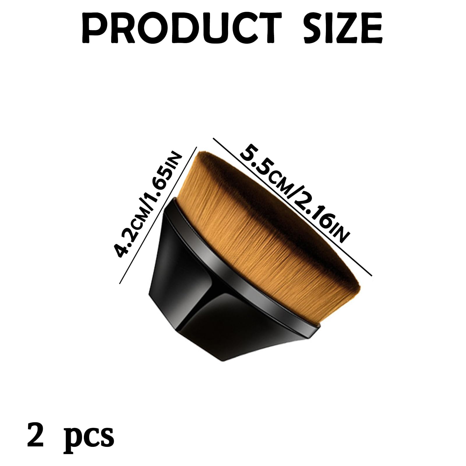 2 Pcs Multifunctional Kabuki Brush - Foundation, Blusher, Powder, Concealer - Portable Case - Blends Liquid, Cream - Image 2