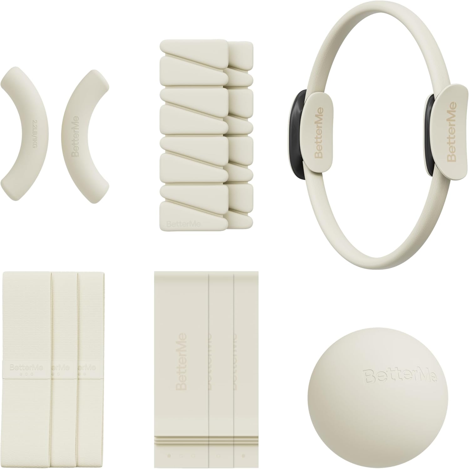 BetterMe Full Body Kit - Pilates Equipment Set for Home Workouts - Home Pilates Kit with Pilates Ring Pilates Ball Dumbbells, and Resistance Bands - At Home Pilates Kit for Women