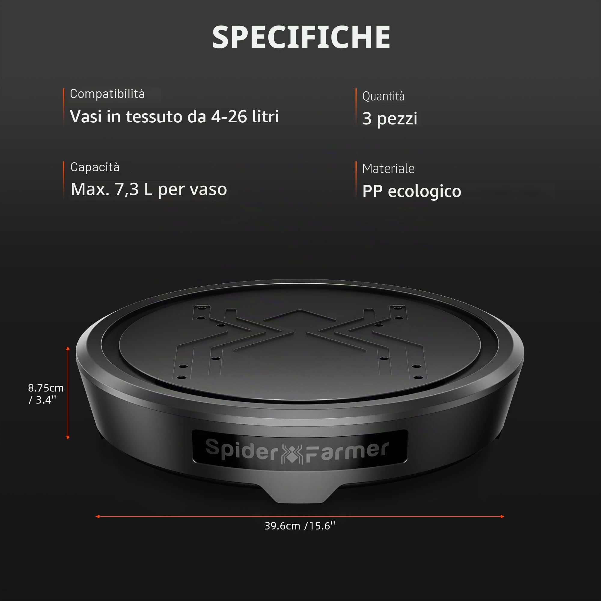 Spider Farmer Set da 3 sistemi di auto-irrigazione a gravità, sistema di irrigazione automatico senza elettricità, con serbatoio da 50L, base in tessuto con irrigazione a spago per tenda di