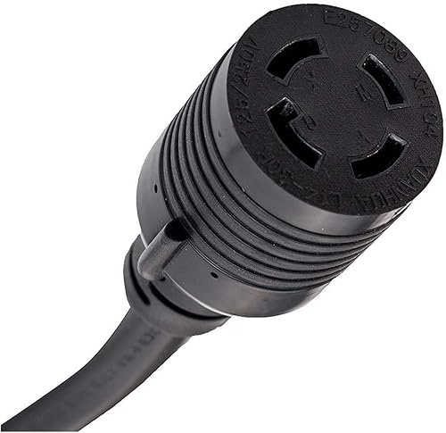 Miniatura 3 de Cable de extensión de generador de 4 clavijas L14-30P  L14-30R de 30 amperios 10AWG4 125250V STW Correa de gancho y bucle aprobada por UL de 100 pies