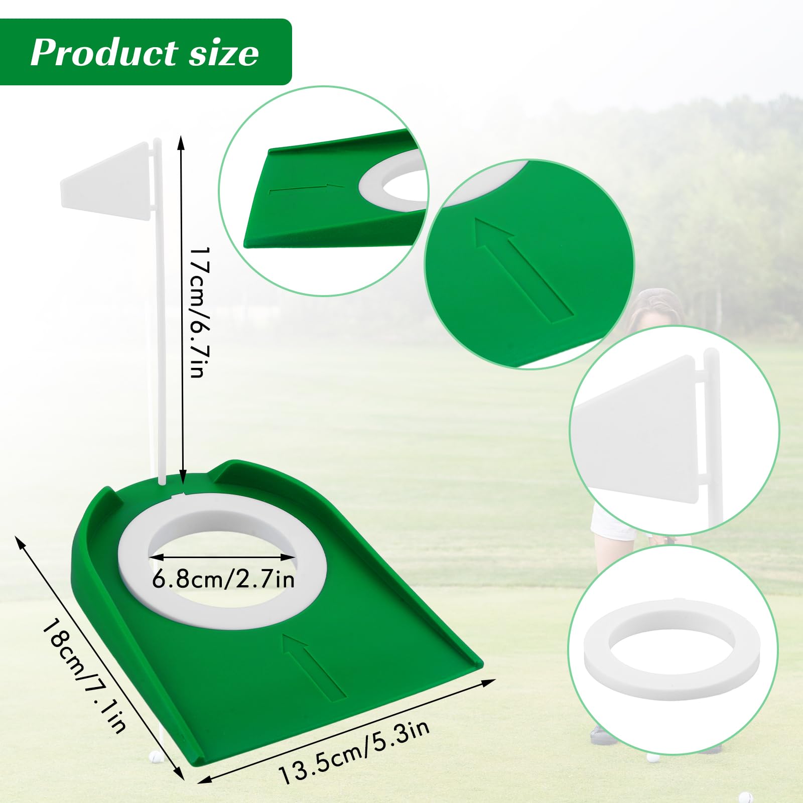 2 sztuki pucharów golfowych z flagą, pomoc w ćwiczeniach golfowych, z tworzywa sztucznego, do użytku wewnątrz i na zewnątrz, do domu, na podwórko, trawnik