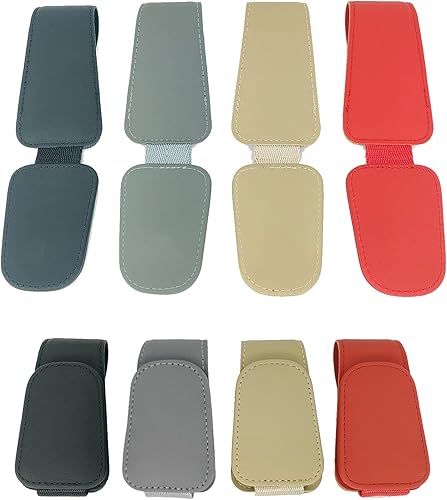 Miniatura 7 de Paquete de 2 soportes para lentes de sol para automóvil, de cuero de microfibra suave, soporte para lentes de sol, accesorios de automóvil para