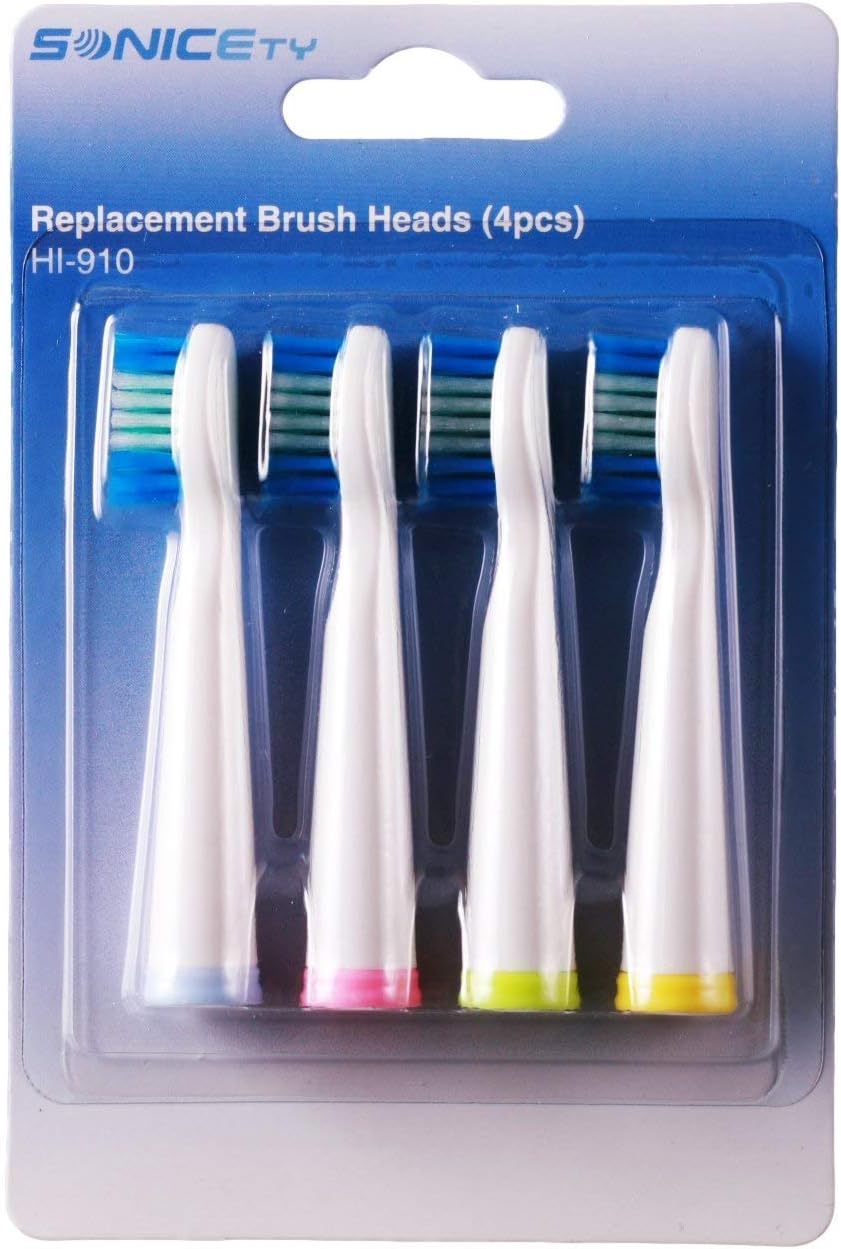 Replacement Brush Heads for Sonicety HI-910 HI-503, 4-Pack