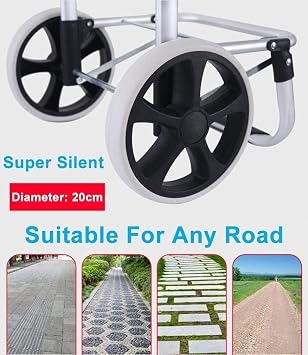 Shopping Trolley Shopping Cart Folding Shopping Trolley Trolley, Shopping Trolley Foldable Shopping Trolley 50L Large Capacity Multifunctional Luggage Trolley Removable Backpack Loading 50kg
