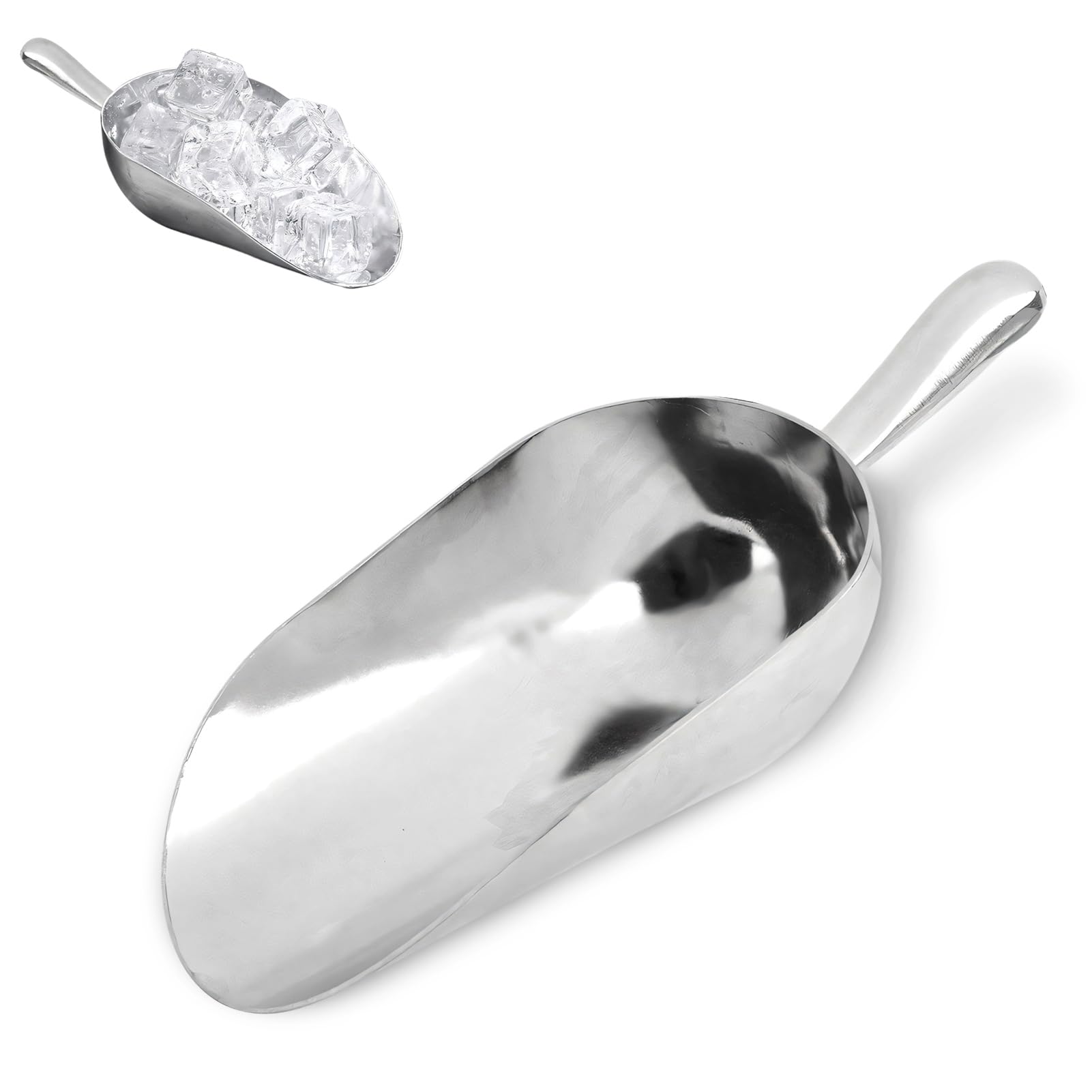 Pelle à Glace En Acier Inoxydable Contacto - Perforée, Dimensions 5 Cm De Diamètre, 10 Cm De Long, Totale 18,5 Cm